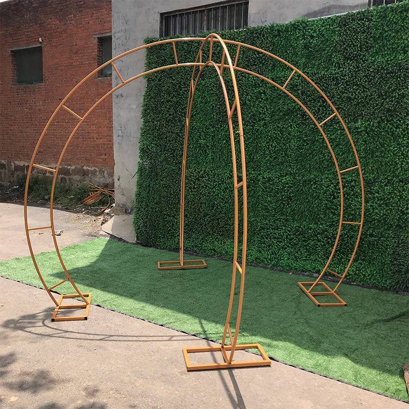 婚庆道具铁艺圆环双管架子舞台背景装饰拱门双杆圆环花门路引摆件