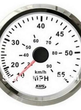 KUS仪表 气压式速度表 55MPH 船用 白色/黑色 配皮托管