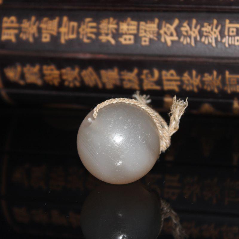 外贸热销高古老玛瑙珠子 战汉老玛瑙圆珠 白玛瑙大孔道马蹄纹圆珠