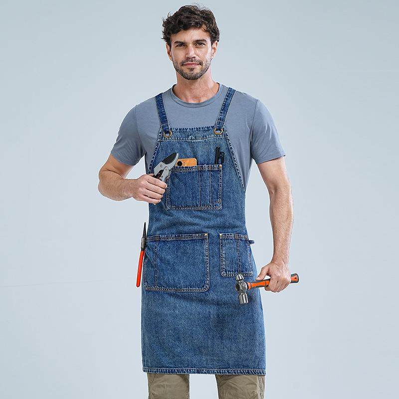 亚马逊跨境水洗牛仔围裙耐磨烫染美发师厨房男服务员工服厂家,标准件/零部件/工业耗材,车间地垫,淘宝优惠券,粉丝福利购,淘宝优惠卷