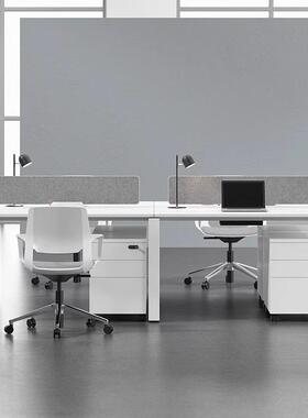 办公桌椅组合简约现代办公室白色工作位2/4/6双人职员办公桌卡位