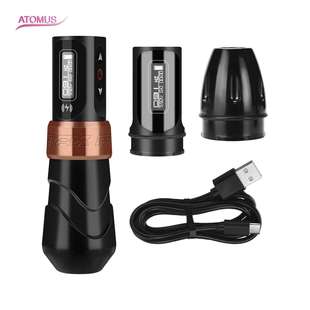 玫瑰金色波浪无线计时OLED动态显示屏双充电池长笔式 马达纹身机笔