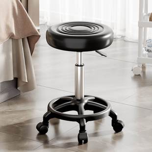美容凳子滑轮升降大工凳美发可旋转美甲师牙医椅子美容床专用圆凳