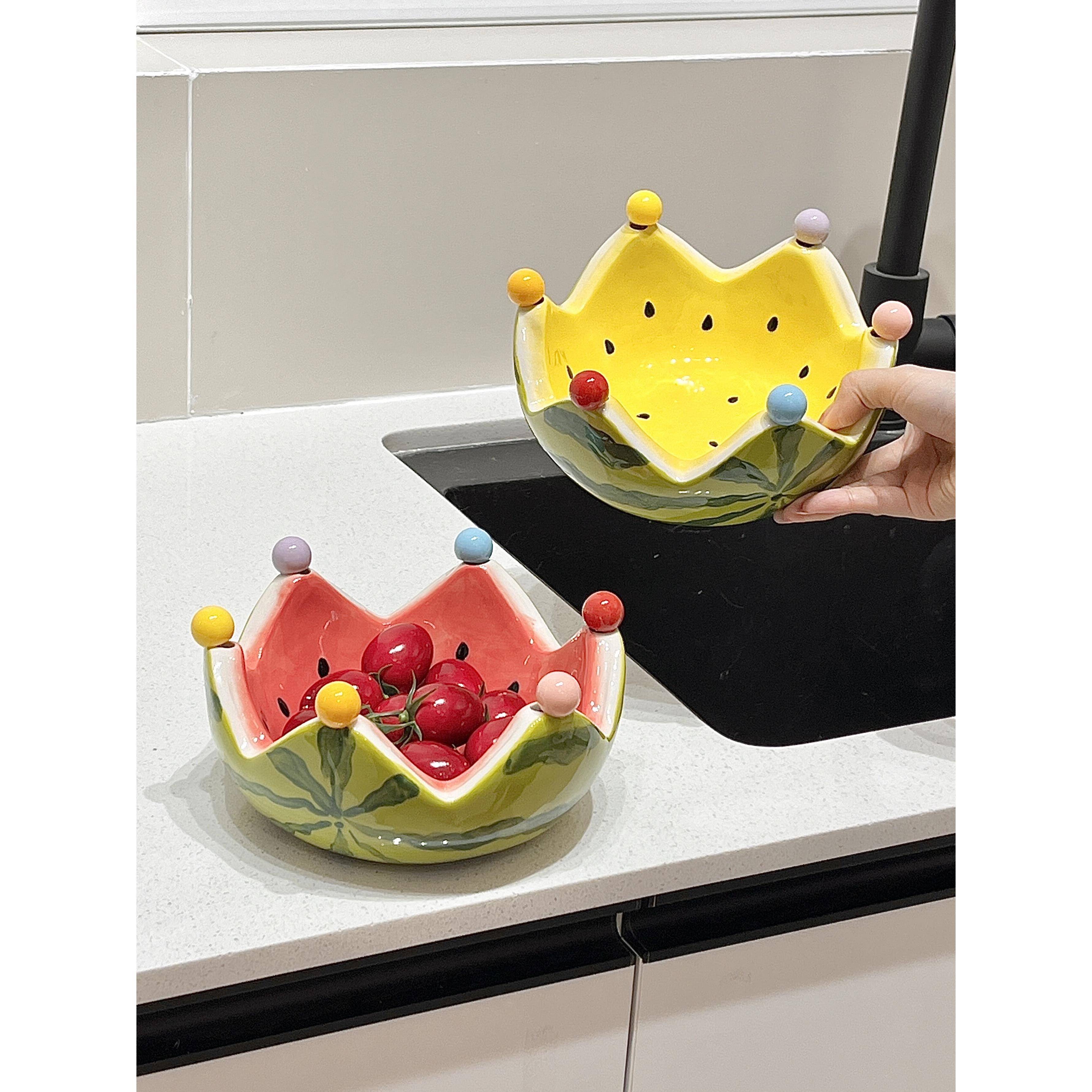 水果叉不锈钢水果签子可爱高颜值水果叉套装西瓜水果盘碗家用客厅