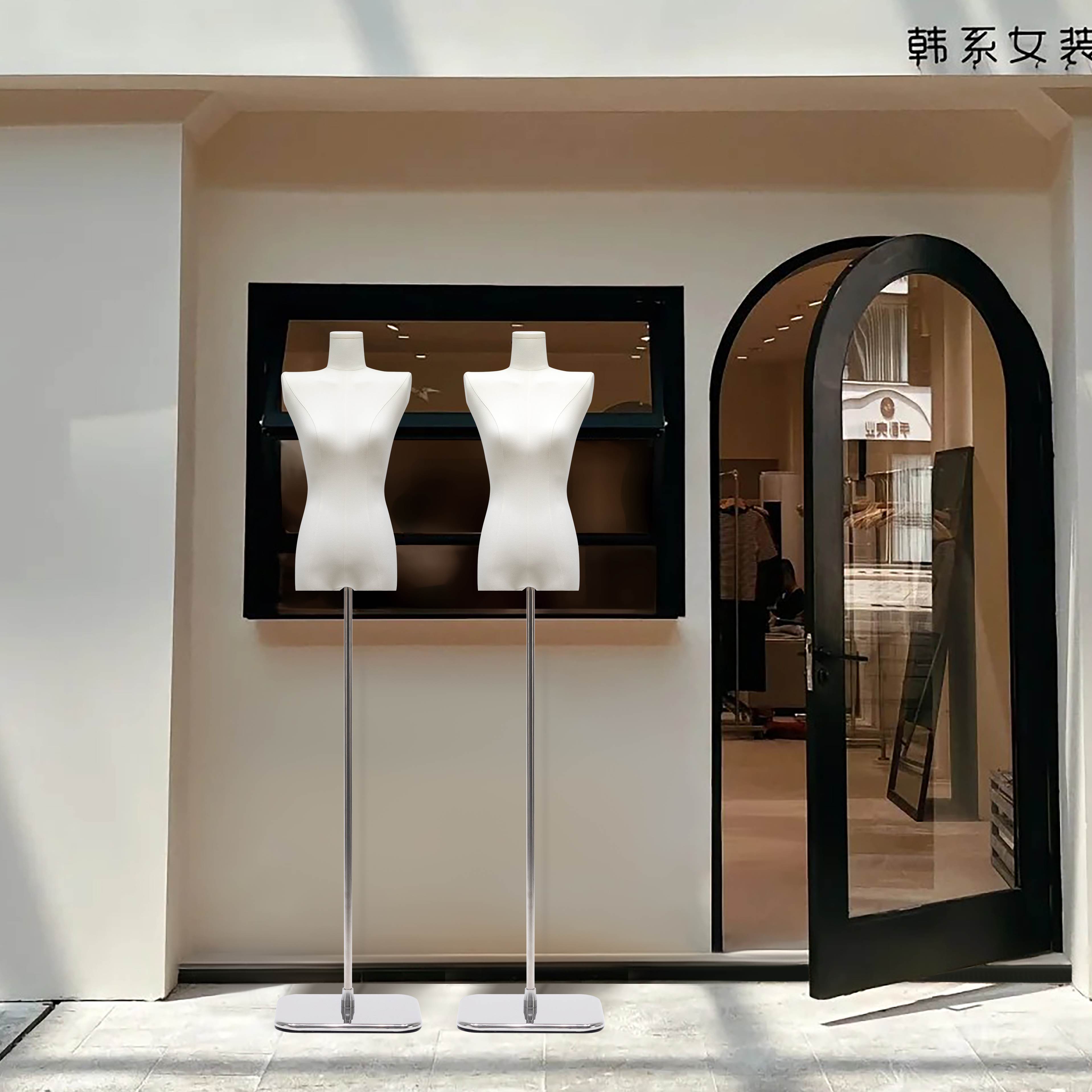 女装服装店模特道具平肩直角肩小胸假人台半身橱窗陈列展示架全身