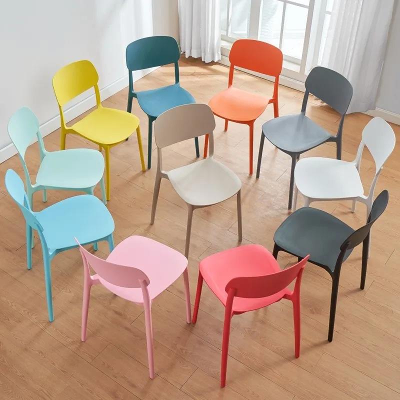 现代简约塑料餐椅家用加厚靠背凳子高级餐桌椅久坐舒服椅子奶油