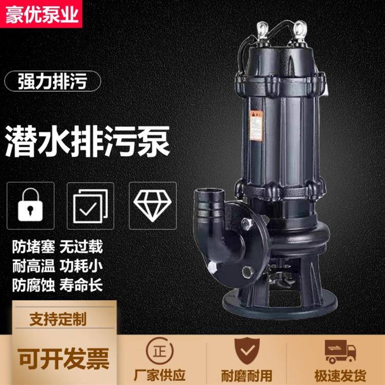 WQ大流量排污泵潜水提升泵大功率污泥排水泵高压防爆潜污泵