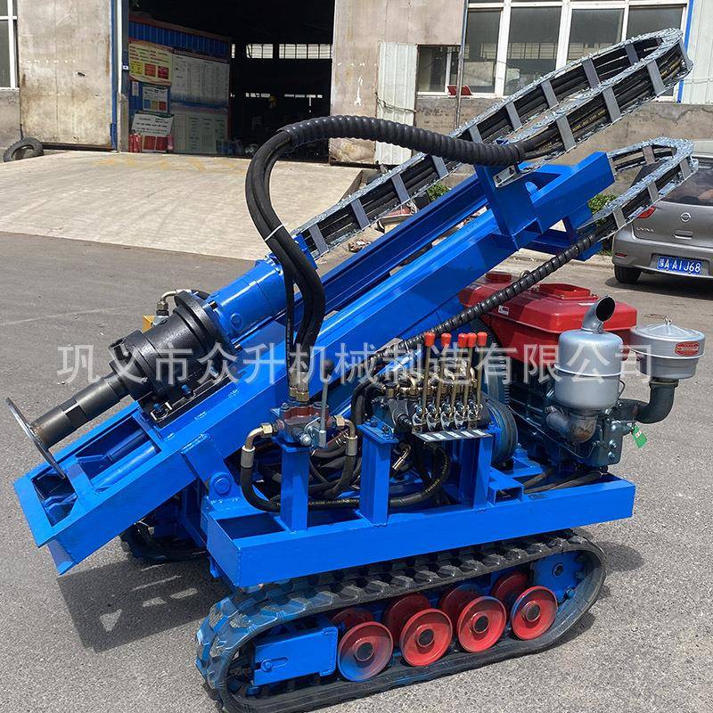 工程液压履带多地形庭院打桩设备钻孔轻松小型履带式光伏打桩机