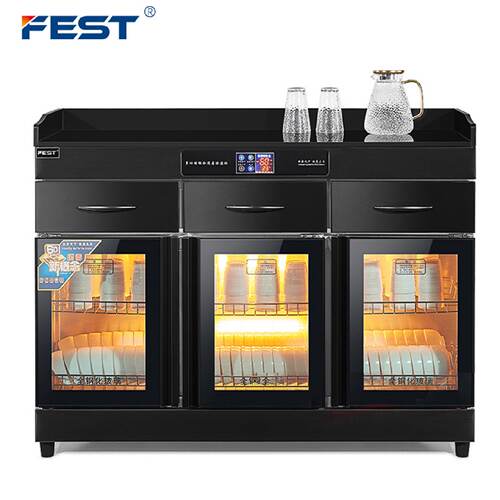 FEST商用茶水消毒柜立式不锈钢消毒碗柜三门火锅调料台配餐专用柜