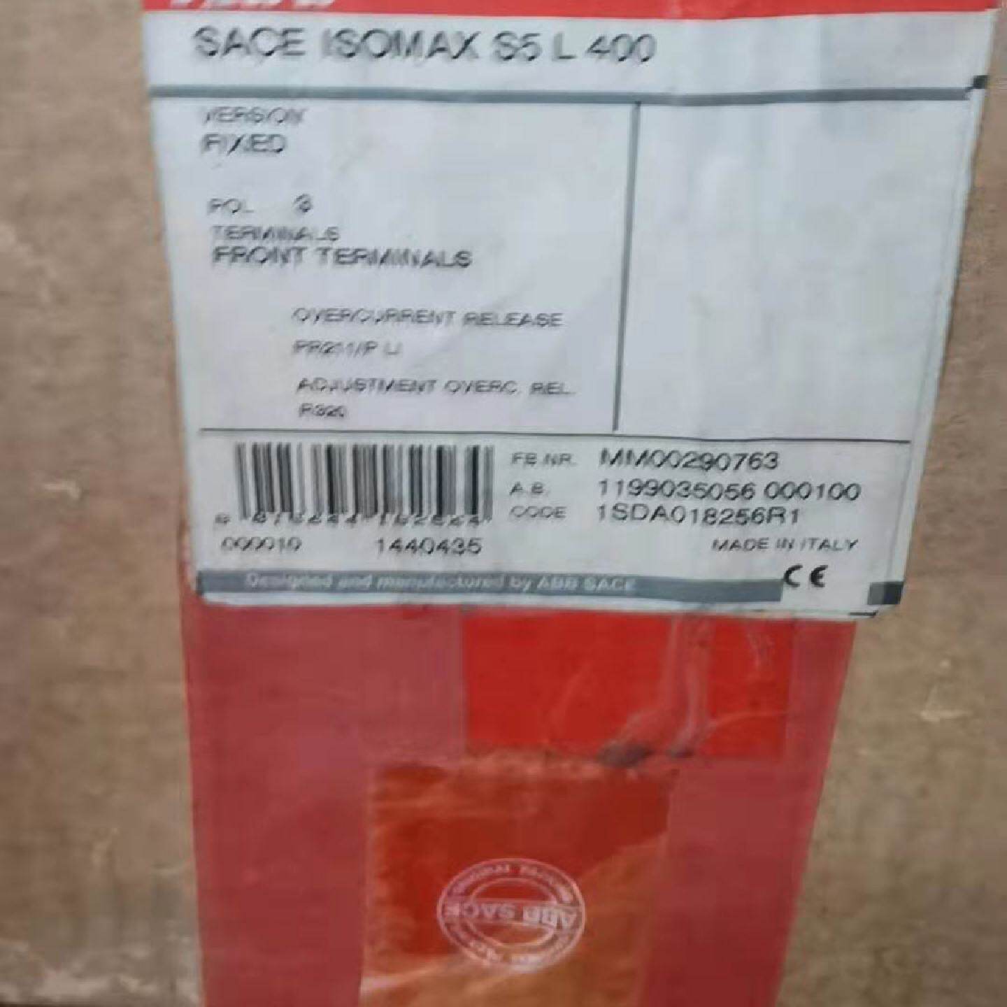 议价SACE ISOMAX S5 L400全新正品现货ABB断路器400A 1SDA018256R