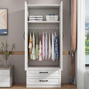 实木衣柜欧式生态板单门衣橱卧室大衣挂阳台立柜可可订家用包安装