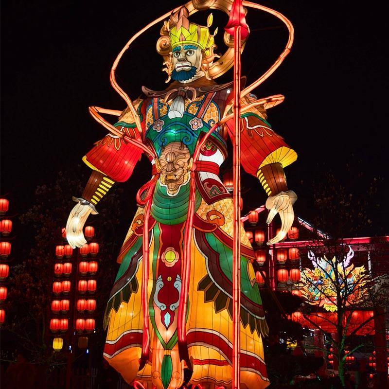 自贡彩灯封神魔家四将户外大型花灯节日商场美陈亮化灯会定制灯笼