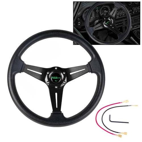 汽车改装配件14寸350mmPU方向盘竞技游戏卡丁车方向盘赛车转向盘