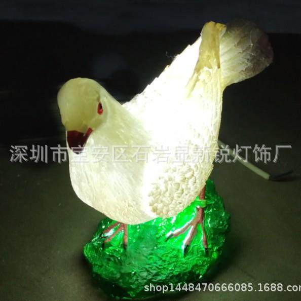 户外led飞行鸟类雕塑摆件树脂工艺鸽子大雁动物装饰挂件景观灯