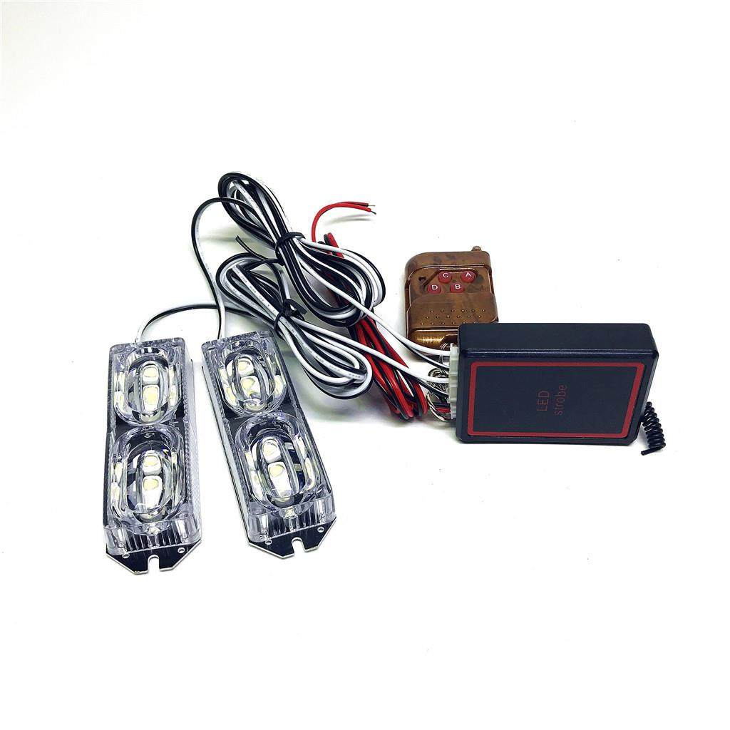 无线遥控 2X6LED 一拖二12W 12LED中网爆闪灯频闪灯12V