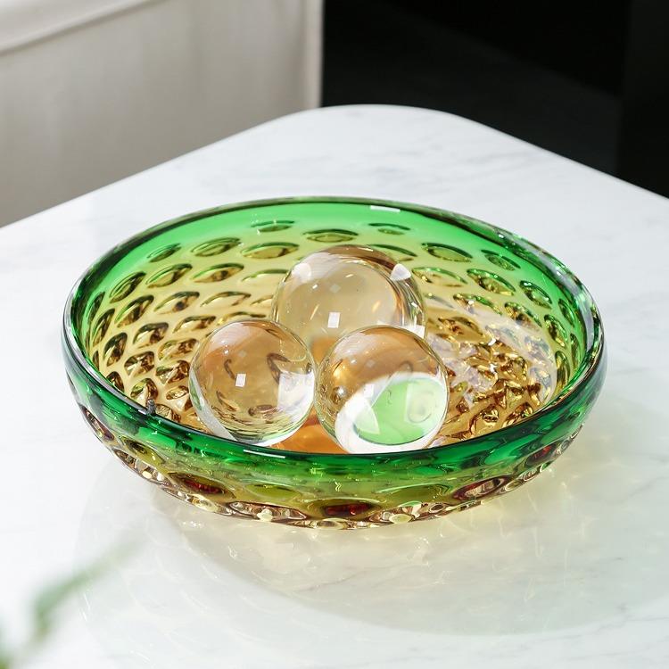 现代简约大号水果盘家用客厅茶几摆件样板间高端样板间高档装饰盘