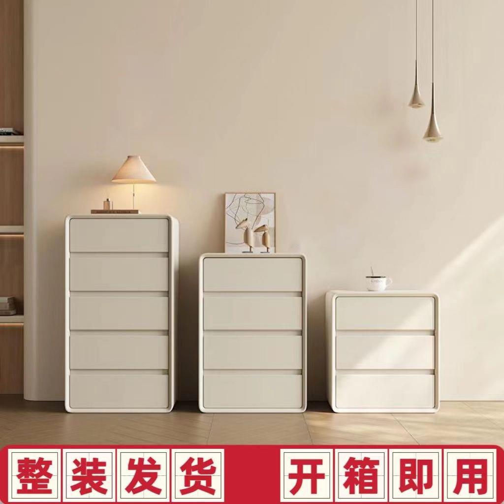 白色奶油风五斗柜全实木五斗柜卧室现代简约收纳柜客厅抽屉柜