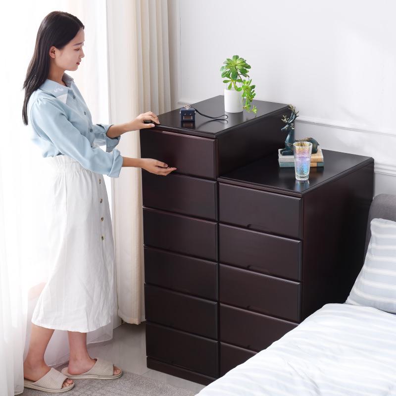实木家用加深60cm储物柜抽屉式收纳柜小斗柜夹缝柜卧室客厅五斗柜