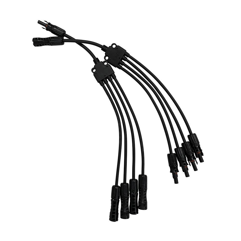 1500V光伏汇流套件 MC4分支太阳能连接器 光伏接头 4转1 Y型线束