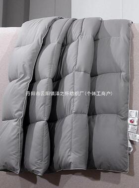 白鹅绒冬被加厚保暖羽绒被春秋被五星酒店被子芯学生宿舍白色灰色