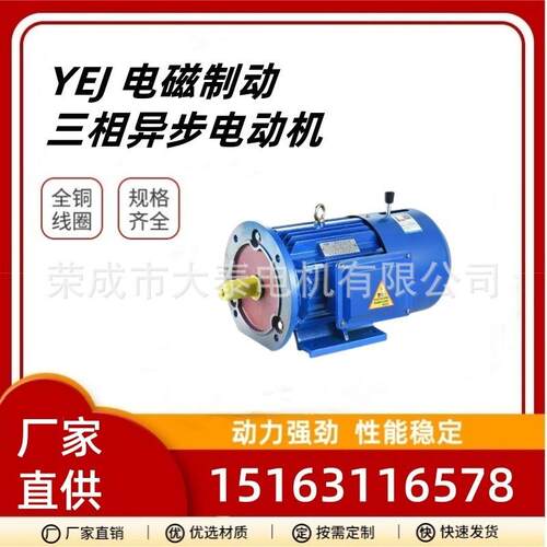 威海大泰宏宇电机厂家YEJ-100L-6-1.5KW立式电磁制动刹车全铜电机