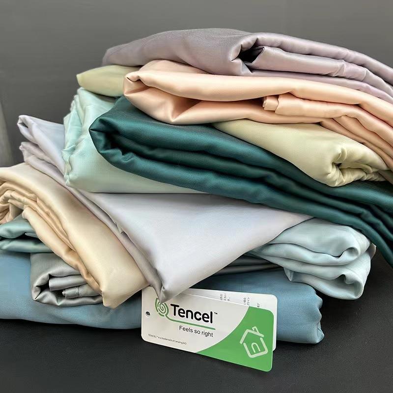 纯色60支莱赛尔纤维天丝床单单品夏季家用冰丝床单被单枕套三件套