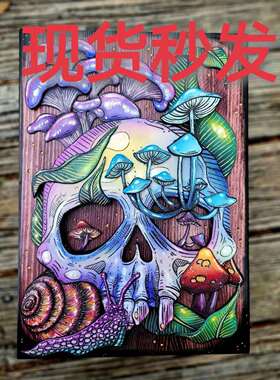 跨境 Skull and Nature Hidden Key Box紫色骷髅盒钥匙箱家居木盒