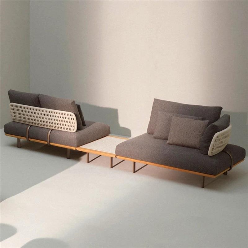 北欧户外沙发庭院别墅休闲布艺藤编防雨露台室外茶几组合家具