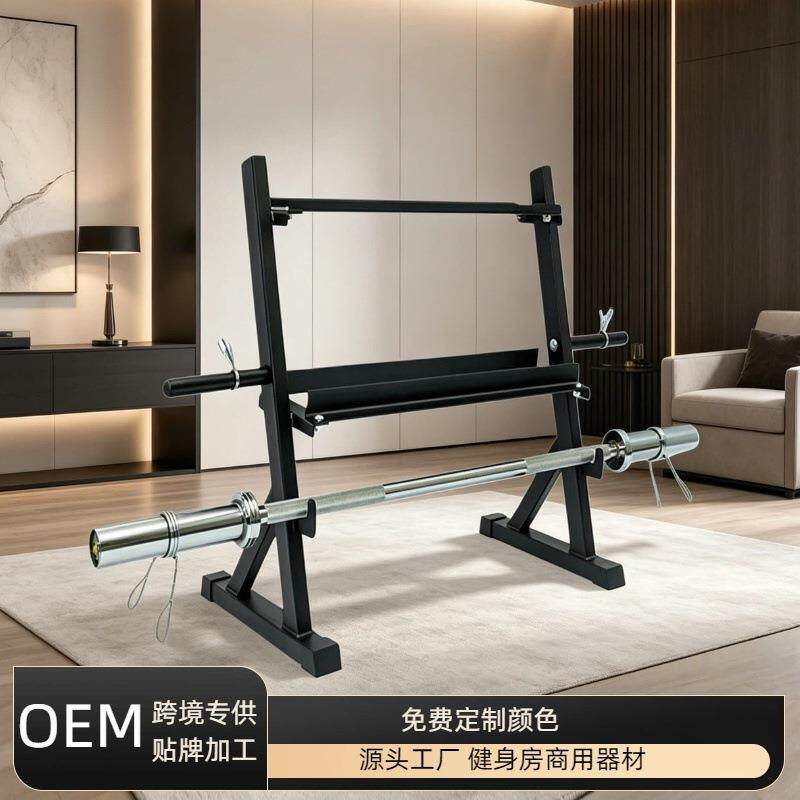 双层哑铃杠铃收纳架可放杠铃杆壶铃纯钢健身器材置物架现货直供