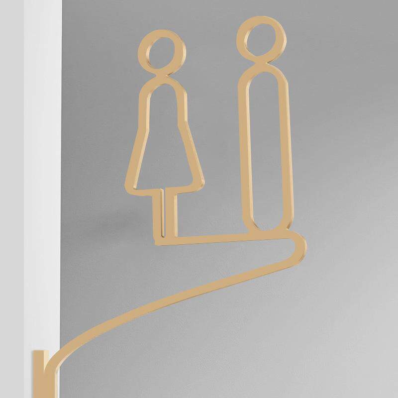 洗手间标识指示牌侧装侧挂WC厕所标志牌创意提示牌亚克力