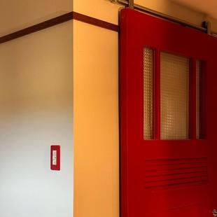 玻璃谷仓中轨道吊门洞门带推拉门不锈钢红色轨门古风卫生间厨房洞