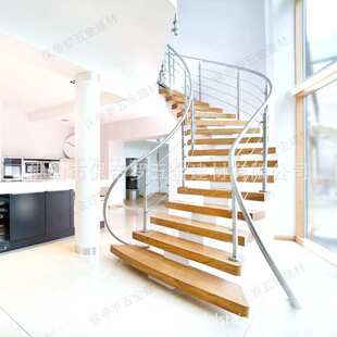 单梁龙骨304不锈钢弧形旋转组装免焊接楼梯创意造型扶手护栏