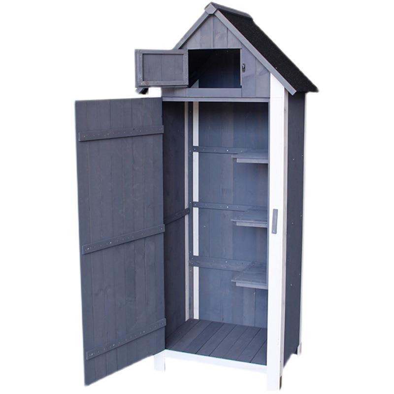 BK9K隆圣储物柜实木防雨超大花园工具房庭院阳台户外收纳柜置