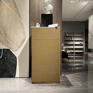 储物 轻奢oFi斗柜PF胡桃木抽屉皮七风马鞍卧室deli意式 折扣价