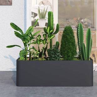 【折扣价】长方形花箱室内阳台铁皮花箱组合户外露台花园不锈钢铁