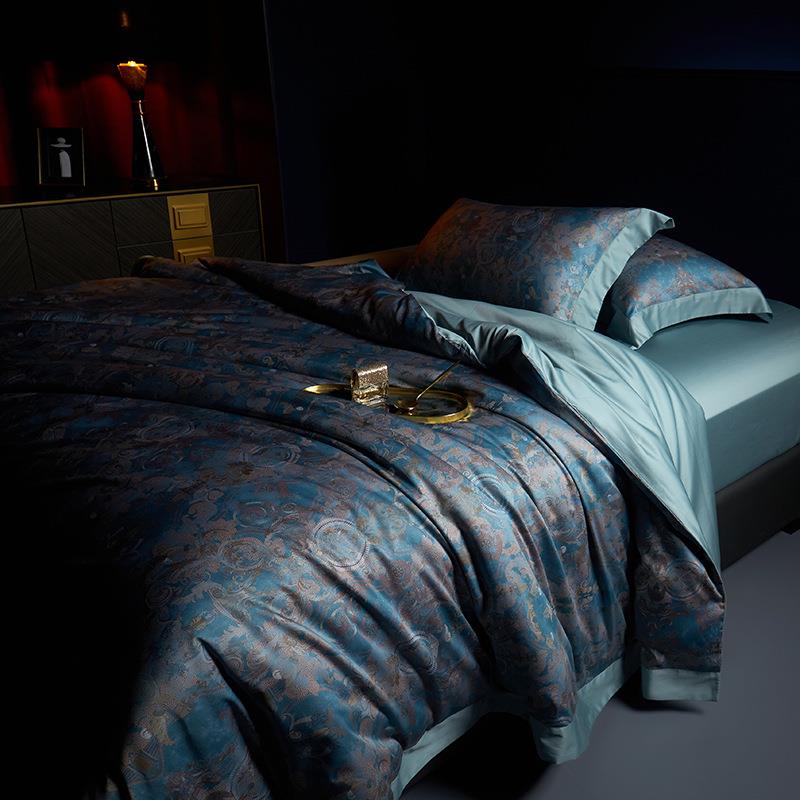 【折扣价】复古文艺100S长绒棉数码印花四件套高定轻奢床上用品被