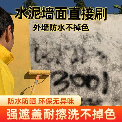 白色外墙乳胶漆防水防晒耐候户外围墙涂料水泥墙自刷外墙漆灰油漆