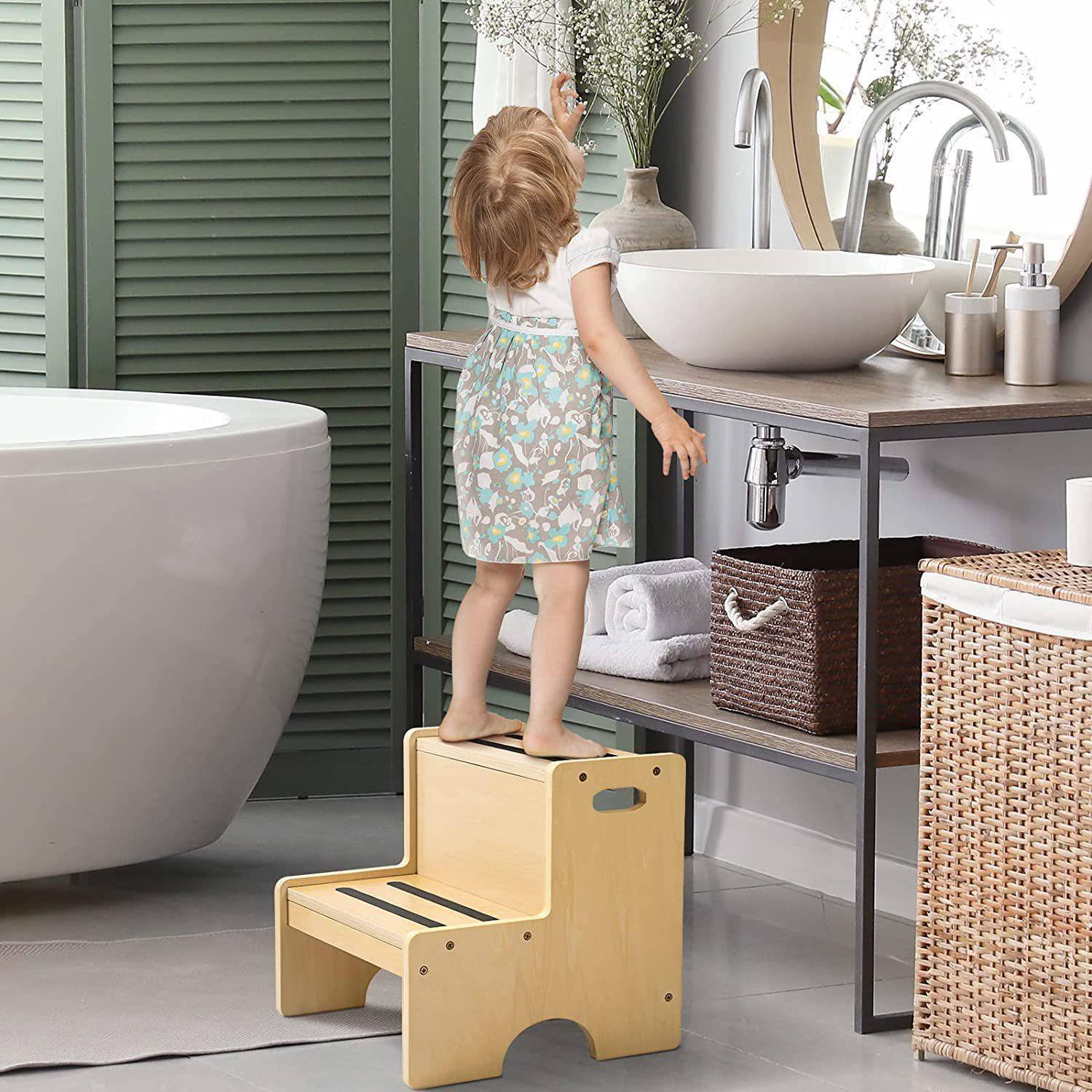 儿童垫脚凳登高梯凳踏脚凳双层阶梯凳凳子家用高低凳两用台阶椅