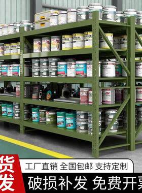 军绿色加厚物资重型仓库货架多层仓储铁架子地下储藏室营房储物架