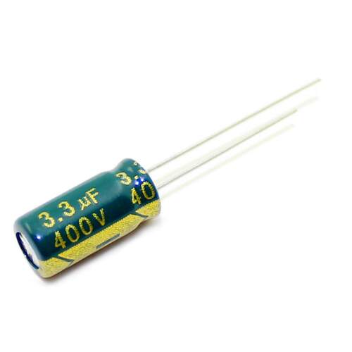 400v3.3uf高频低阻LED电源适配器电解电容6x128x12绿金