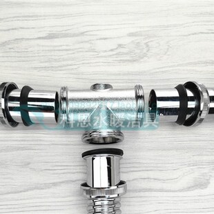 全铜内32外40三通接头双面盆台盆洗脸盆下水管厨房双水槽排水配件