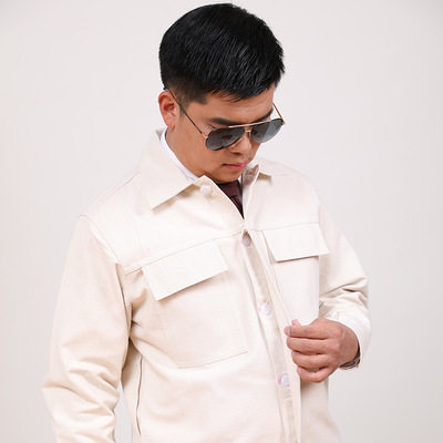 纯棉电焊工作服套装男女劳保服白色中远船服厂服汽车维修工装制服