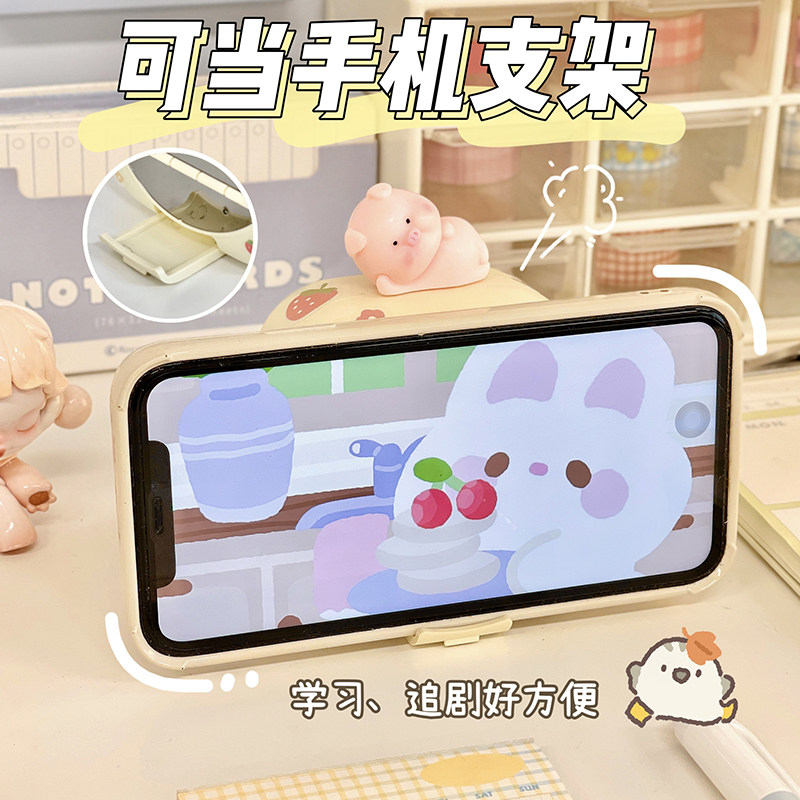 闹钟时钟音响无线彩灯LED镜面小型学生桌面手机架充电式蓝牙音箱