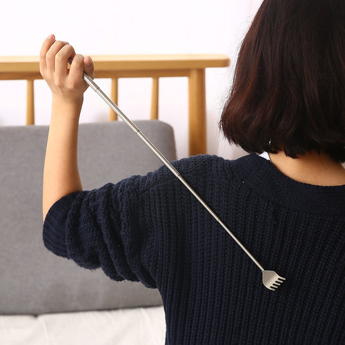 痒痒挠不锈钢抓痒器便携式可伸缩挠痒痒不求人按摩神器背部抓背耙