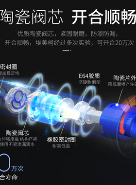 埃美柯amico面盆水龙头全铜家用卫生间台下盆冷热防溅洗脸盆龙头