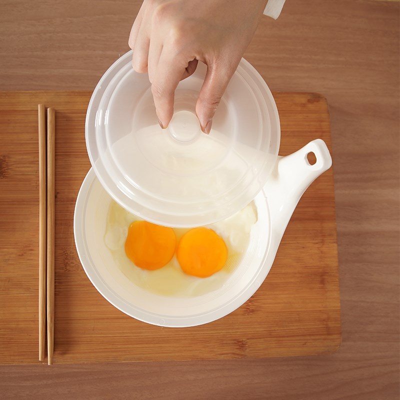 日本进口微波炉专用蒸蛋碗火腿盖饭盒多功能料理盒PP材质多用器皿图片