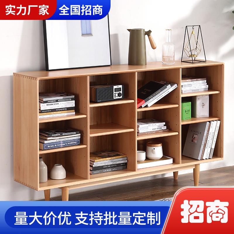 【折扣价】全实木书架矮书柜格子柜日式简约落地学生置物架家用客