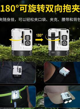 【折扣价】新款高亮1600LM手电筒多功能强光磁吸工作灯可旋转抱夹