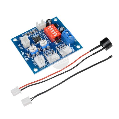 DC12V四线温控风扇调速器 CPU高温报警 PWM PC 温控调速器模块