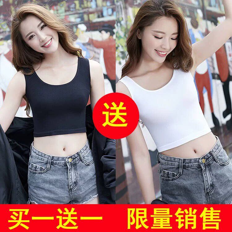 夏季蕾丝吊带抹胸防走光美背内搭背心带胸垫聚拢无钢圈裹胸薄内衣